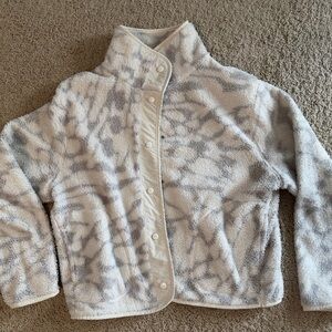 Z by Zella White and Gray Patterned Hybrid Jacket